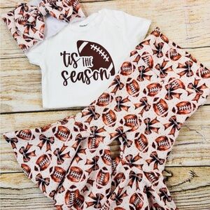 Tis The Season Baby Girl Football outfit